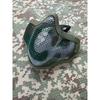 Maschera Facciale Mezza Faccia in Acciaio con Doppia Cinghia V1, Maschera Protettiva Tattica Camo per CS Airsoft Wargame Allenamento