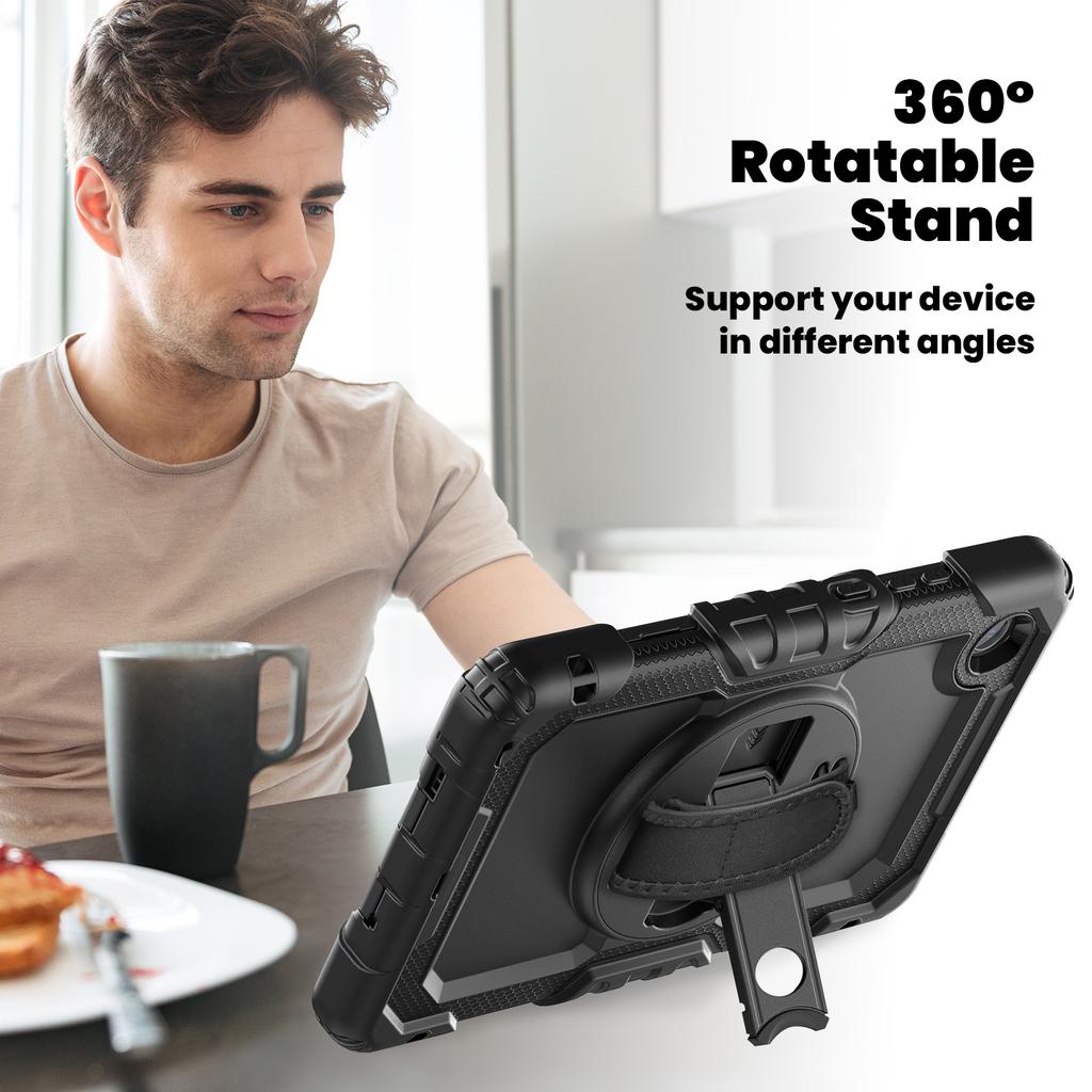 Heavy Duty Case for Lenovo Tab One (K9) 2025 8.7 Inch TB305FU 3-Layers Hybrid Stand Cover with Screen Protector Shoulder Strap