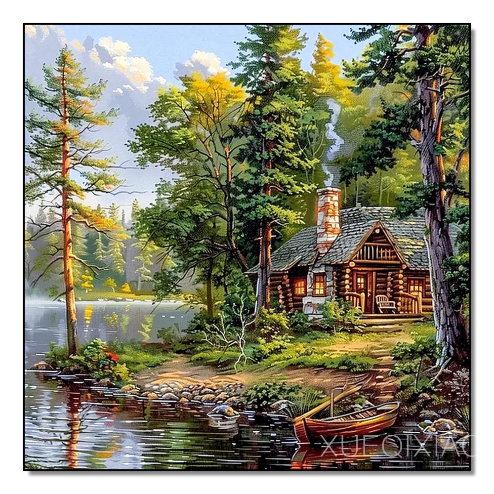 DIY Plná kulatá/čtvercová vrtačka Krajina Diamantová malba 5D Venkovská scenérie Domácí dekorace Umělecké řemeslo Kamínky Sada pro křížkovou výšivku