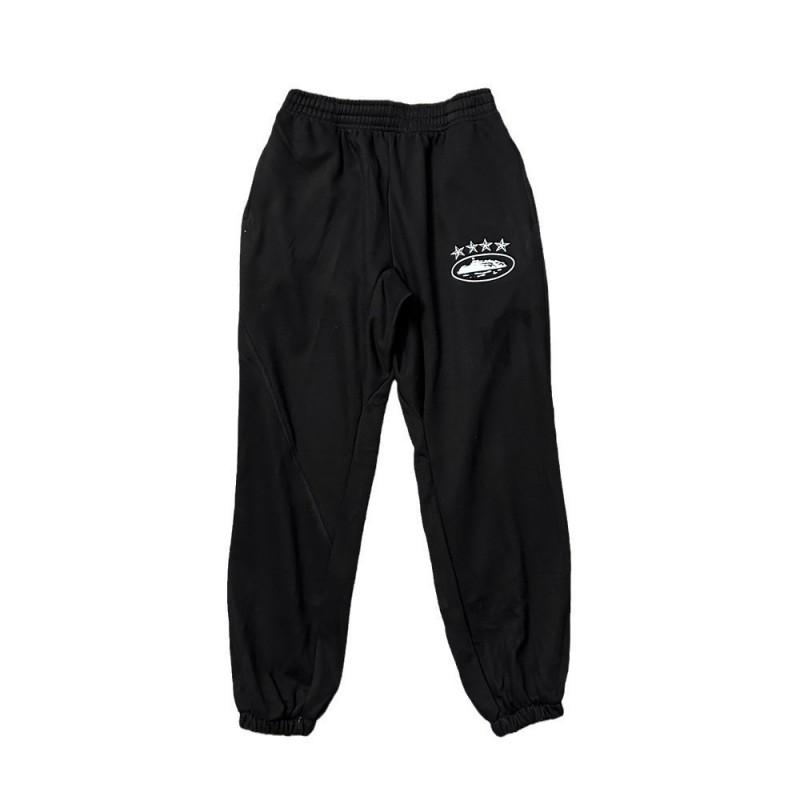 Corteiz Vintage Bluza z Kapturem Oversize z Nadrukiem Gwiazd Zestaw Joggerów Męski Streetwear Codzienny Strój