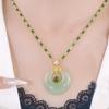 Douyin Bestseller: Heart-Shaped Luxury Necklace with Imitation Hetian Jade and Smooth Princess Clasp Pendant.