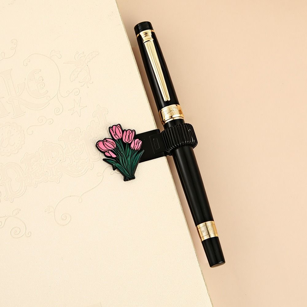 Spring Metal Clip Flower Bookmark Elegant Hand Account Stationery Clip New Metal Pen Clip  Notebook