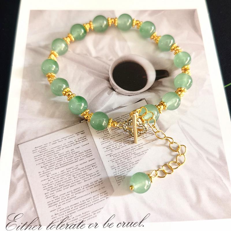 New Women's Mori Style Butterfly Glass Bracelet with Colorful Crackle Beads
