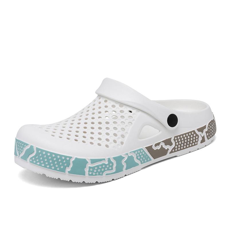 

Модные тапочки на толстой подошве, универсальные, для улицы, водонепроницаемые, противоскользящие сандалии, повседневная обувь для ходьбы для мужчин 2025 Мужские модные пляжные сандалии 45 белый