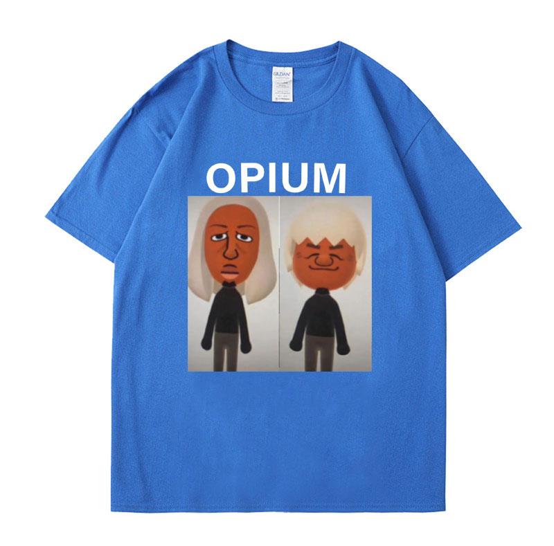 OPIUM Ken Carson Destroy Lonely Koszulka Śmieszne Postacie z Wii Graficzne Koszulki Mem Męskie Koszulki z Nadrukiem Kreskówkowym Męskie Luźne Góry