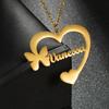Atoztide Personalized Custom Name Necklace for Women Stainless Steel Heart Brtterfly Letter Choker Chain Pendant Jewelry Gift