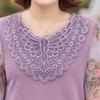 Mom's Spring Chic Chiffon Sleeve Top: Long Sleeve T-shirt for Middle-Aged & Elderly Women