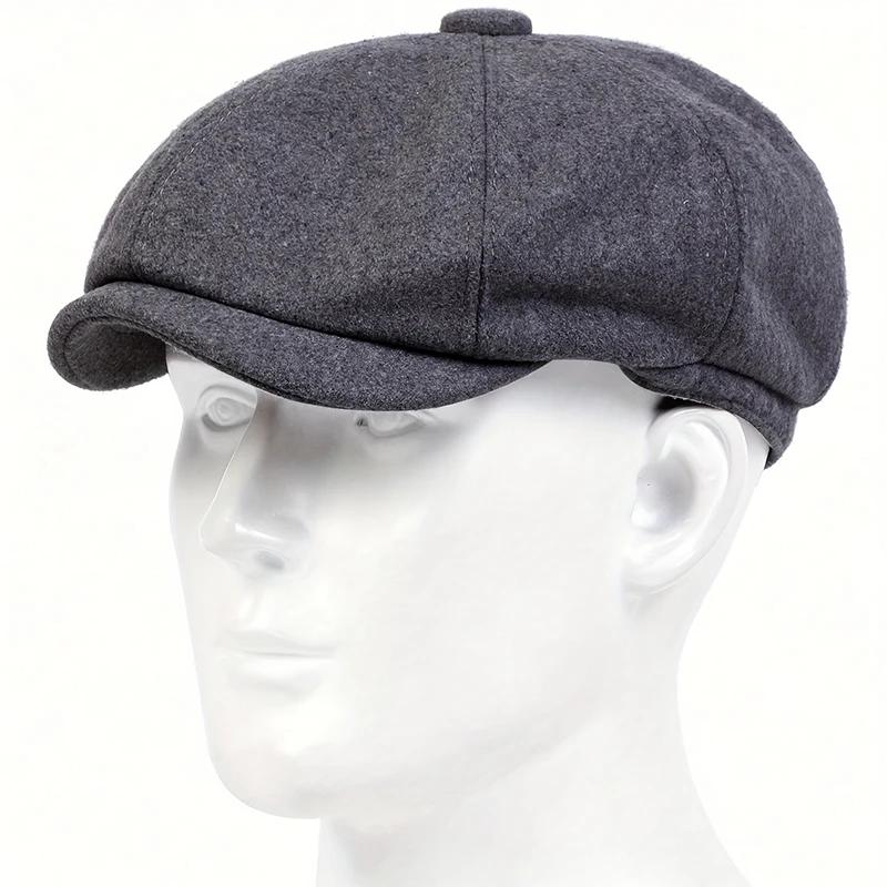 Newsboy Brand Latest Fresh Wool Color Plain Solid School Old Vintage Caps Men British Painters Hats Spring Autumn Berets Flat Cap Hip Hop Urban