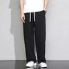 Men's Gray Summer Lightweight Wide-Leg Sweatpants - Casual, Versatile, Loose-Fit Sports Pants