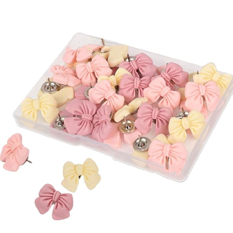 School Classroom Stationery Push Pins Push Pins Colorful Bowknot Design Bulletin Boards Wall Art Wall Mounting Tacks Set