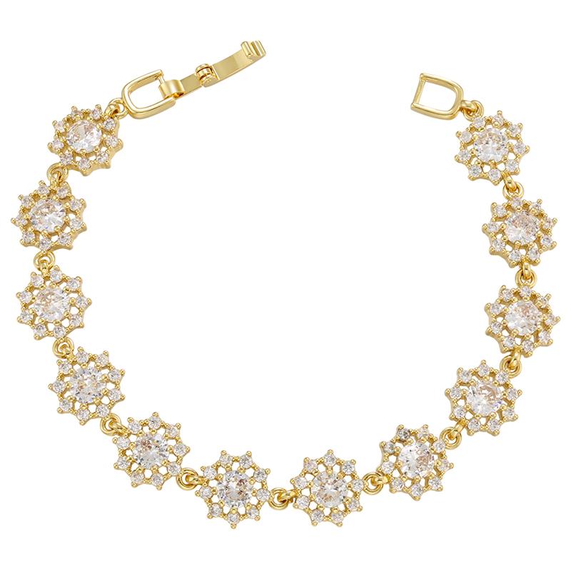 ZHUKOU 8 styles Gold Women's Bracelet CZ Crystal Zircon Shiny Bracelet Women Jewelry VL143