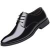 Men's new business leather shoes black Formal Men's leather shoe Oxfords wedding office shoes Summer breathable pointed sneakers