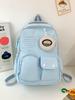 Schoolbag Korean version ins Japanese cute contrasting color versatile schoolbag junior high school high school student large capacity travel backpack