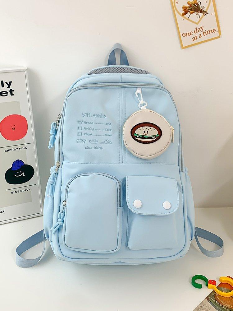 Schoolbag Korean version ins Japanese cute contrasting color versatile schoolbag junior high school high school student large capacity travel backpack