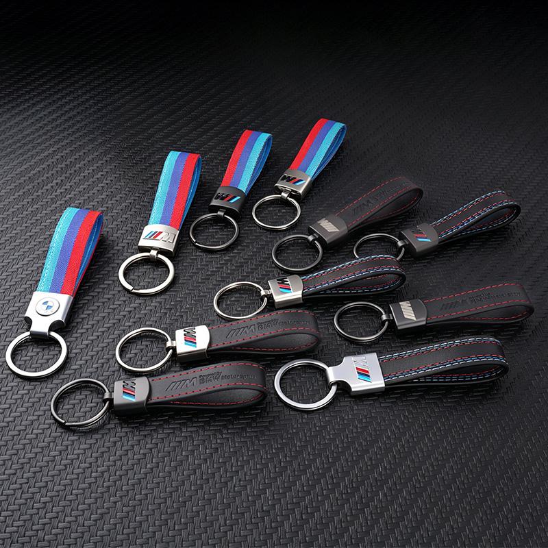 1pc Leather BMW Logo Metal Car Keychain Keyrings Key Holders For BMW M Performance E36 E60 E90 X2 X1 X3 X5 E46 E39 E70 M3 M5 M6 vdkz90