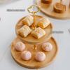 Japanese Bamboo Fruit Plates Set Snack Dishes Cake Stand Bread Dessert Plate Candy Dish Pastry Tray Wood Tableware Decoration