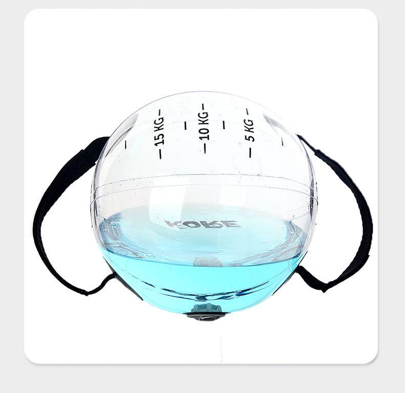 Transparent Water Ball: Inflatable, Weighted Fitness Ball with Handle for Exercise and Weightlifting 14kg capacity (small)