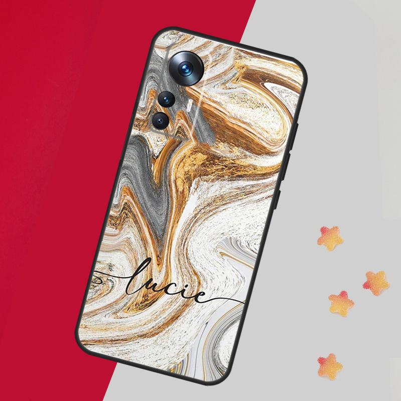 Personalised marble custom name Case For Xiaomi 13 14 Pro 13T 12T 11T 12 Lite 12X POCO X5 X3 F5 Pro F4 X4 M5 M5s F3 Cover