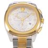 Versace Geo Chrono Uhr, Silbernes Zifferblatt, Quarzwerk, Saphirglas, 46mm, VE7CA0823, Herren, Gold und Silber