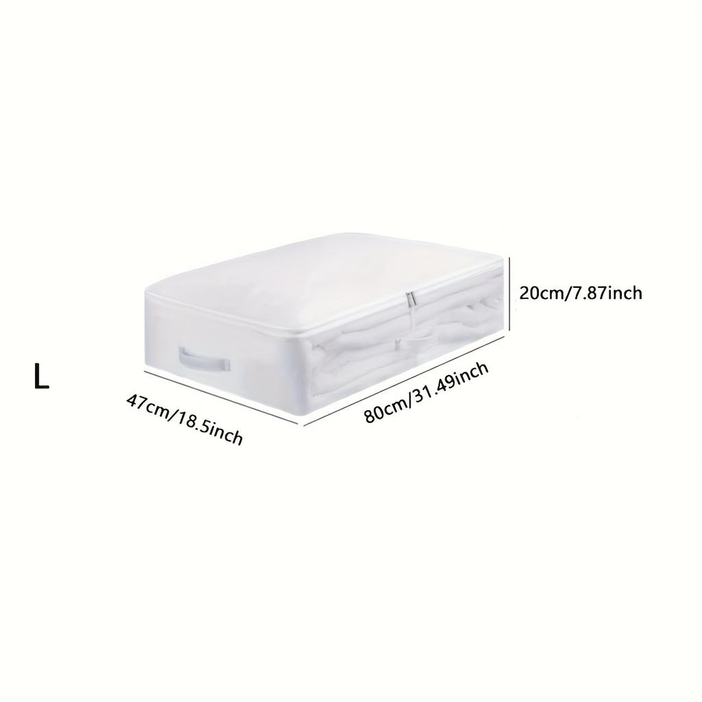 1pc-PVC Large Capacity Quilt Clothes Storage Bag Under Bed Storage Box Closet Organizer Blankets Comforters Dust-proof Storage B