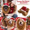 Pet Christmas Wig Hat in Brown for Holiday Pet Dress Up and Party Costume Accessory