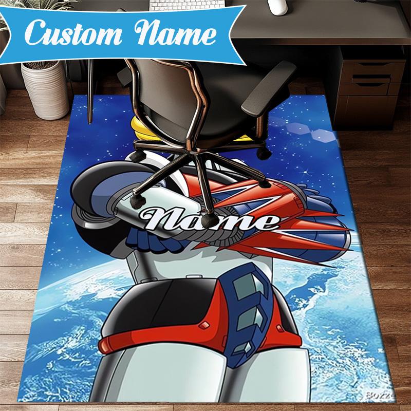 Custom Name Robot Dreams Space Rug Game Carpet, Floor Mat for Bedroom Living Room Entryway Rug, Home Decor Idea Gift for Christmas birthday