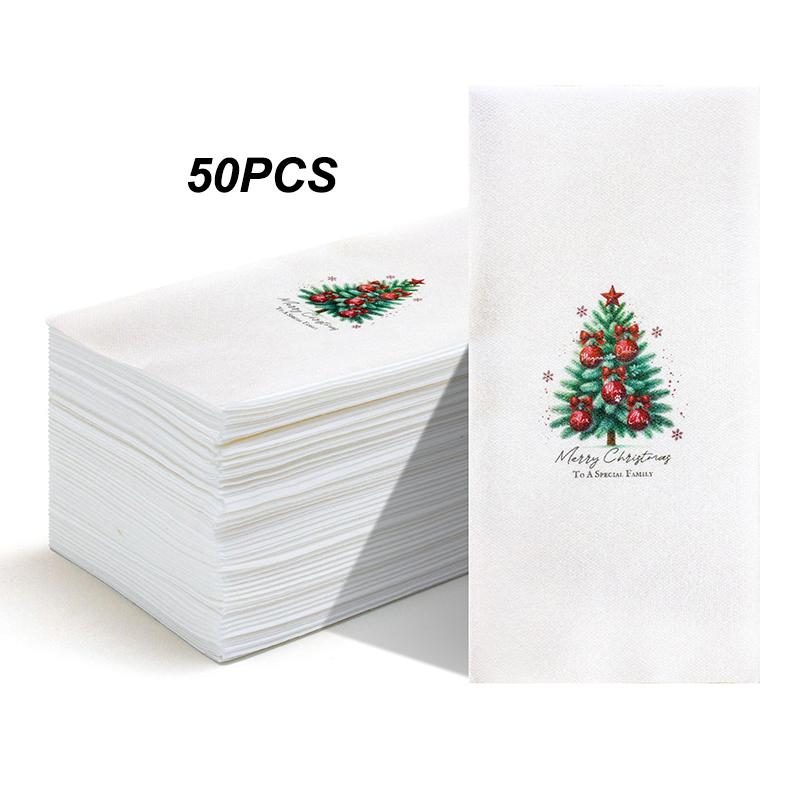 30*43cm Dust-free Napkins Virgin Wood Pulp Serviette Wedding Party Western Restaurant Decoration Christmas Pattern Paper Napkins