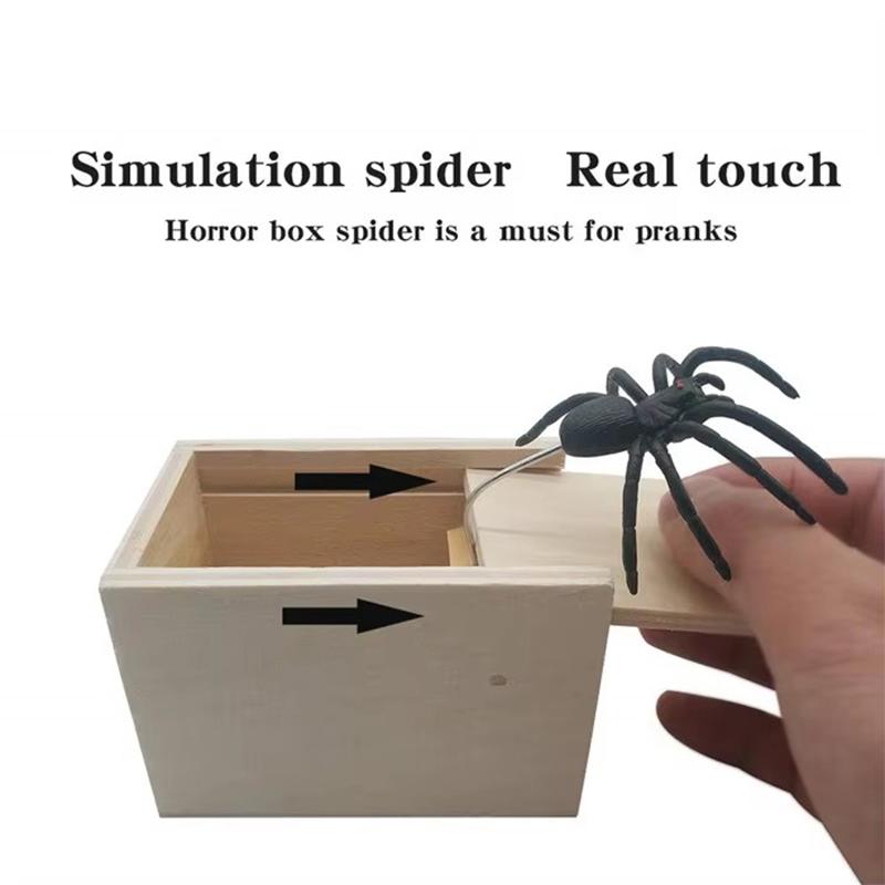 Funny Surprise Joke Prank Happy Box Wooden Spider Box Toys And Other Scary Toys Target Adult Boy April Fool Festival Party Props