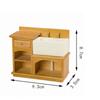 1:12 Scale Wooden Vanity with Sink Wood Finish Miniature Drawer and Shelving Realistic