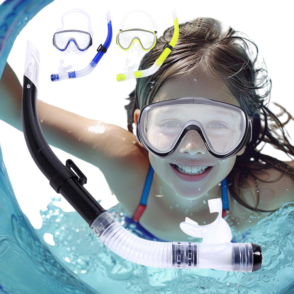 Diving Mask & Snorkel Set Adjustable Scuba Diving Mask No Leakage Diving Snorkel Tube Anti-Fog for Swimming Snorkeling