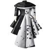 2025 Cruella De Vil Cosplay Kostým Dospělé Ženy Cruella Černobílé Puntíkované Šaty Sako Cruella Cosplay Kostým Kabát Šaty Outfit