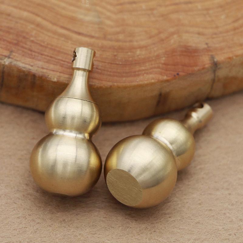 Chinese Natural Feng Shui Brass Gourd Buddhist Good Luck Home Ornament Decor