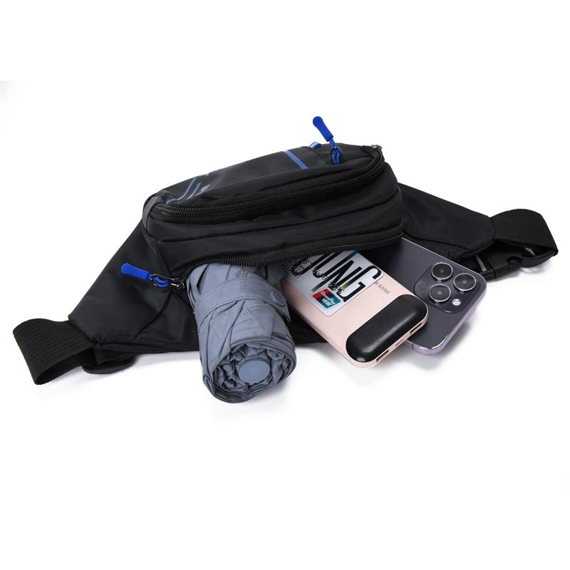 Anti-Theft Men's Waist Bag - Slim Fit Fanny Pack, Waterproof Sports Phone Pouch, Multi-Layer Secure Bum Bag for Running & Travel