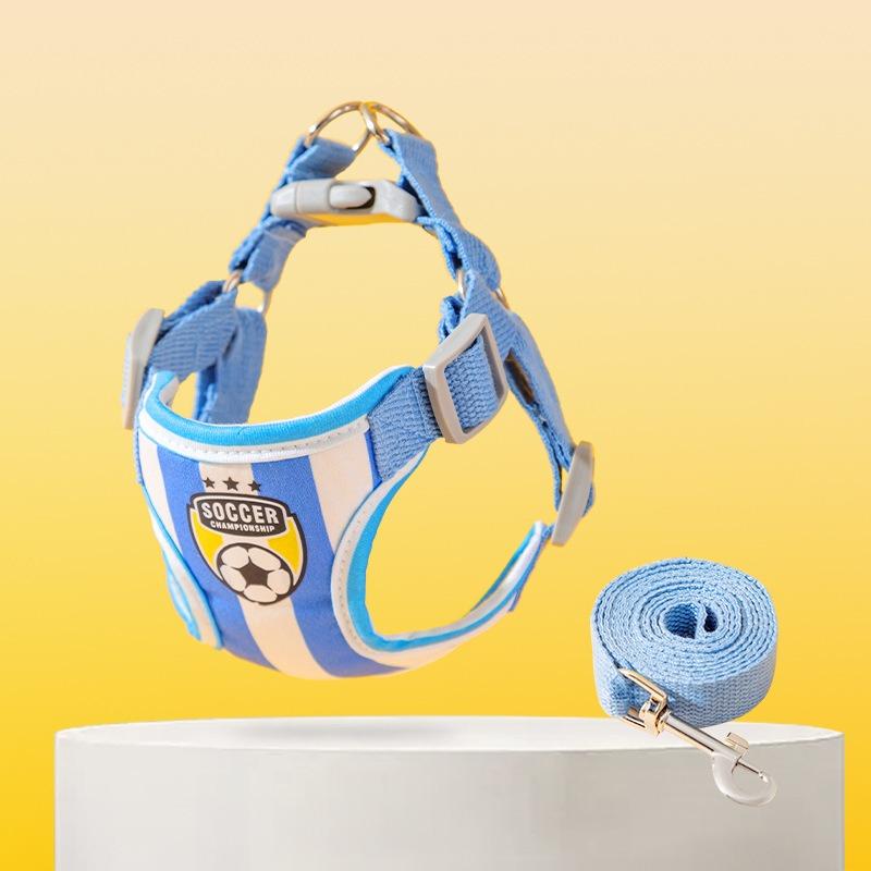 

Дизайнерская спортивная шлейка для маленьких и средних собак, милые поводки для кошек чихуахуа, аксессуары для летнего жилета, мягкая цепь для питомца XL синий