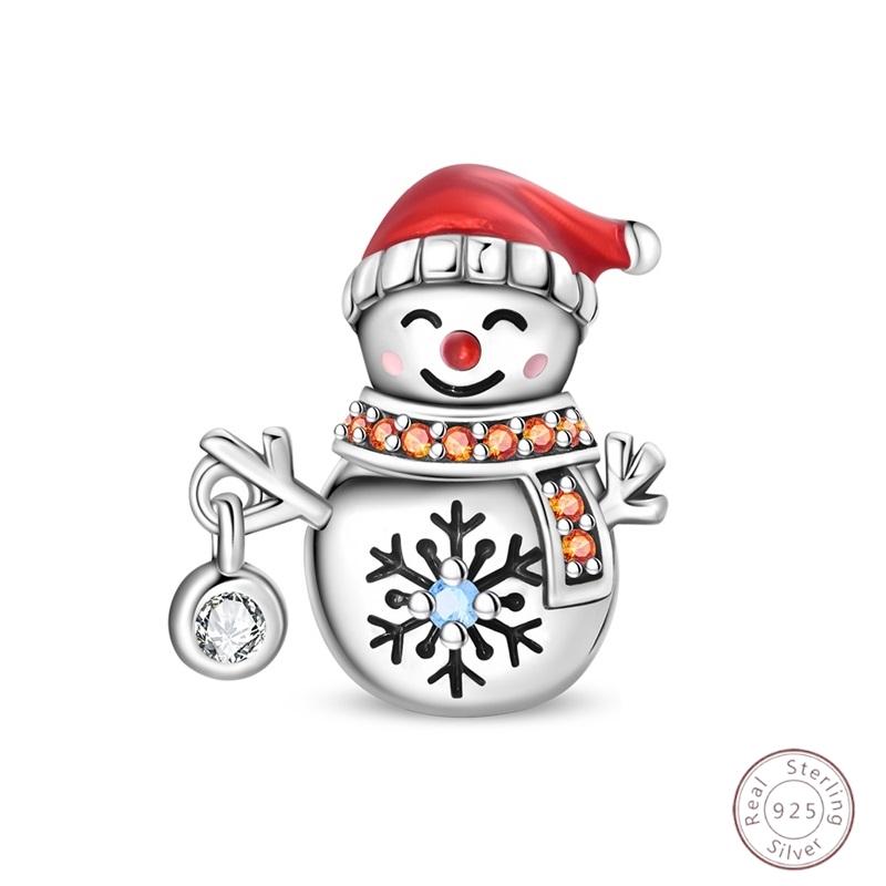 Ice&Snow Charms Copper Xmas Snowman Penguin Elk Rabbit Polar Bears Fit Original Bracelet Pendant Women Jewelry Acc