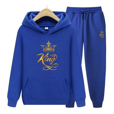 Männer Frauen Hoodies Trainingsanzüge Jogger Mode Hoodies Set Männer Frauen König Drucken Sweatshirt Streetwear Sport Anzug Lose Tops