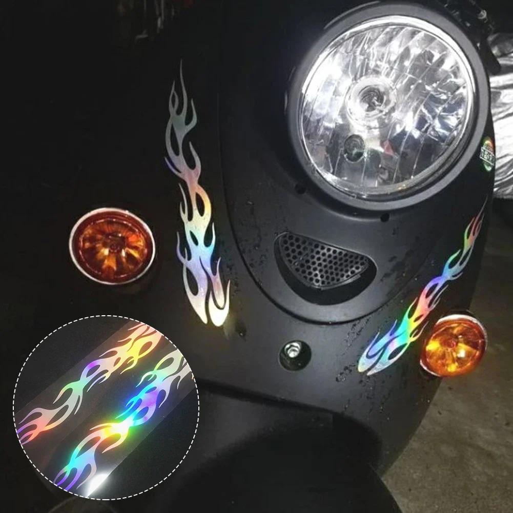 2Pcs Interesting Waterproof Flame Shape Waterproof Decals Reflective Flame Stickers Car Sticker Decals Motorcycle Accessories