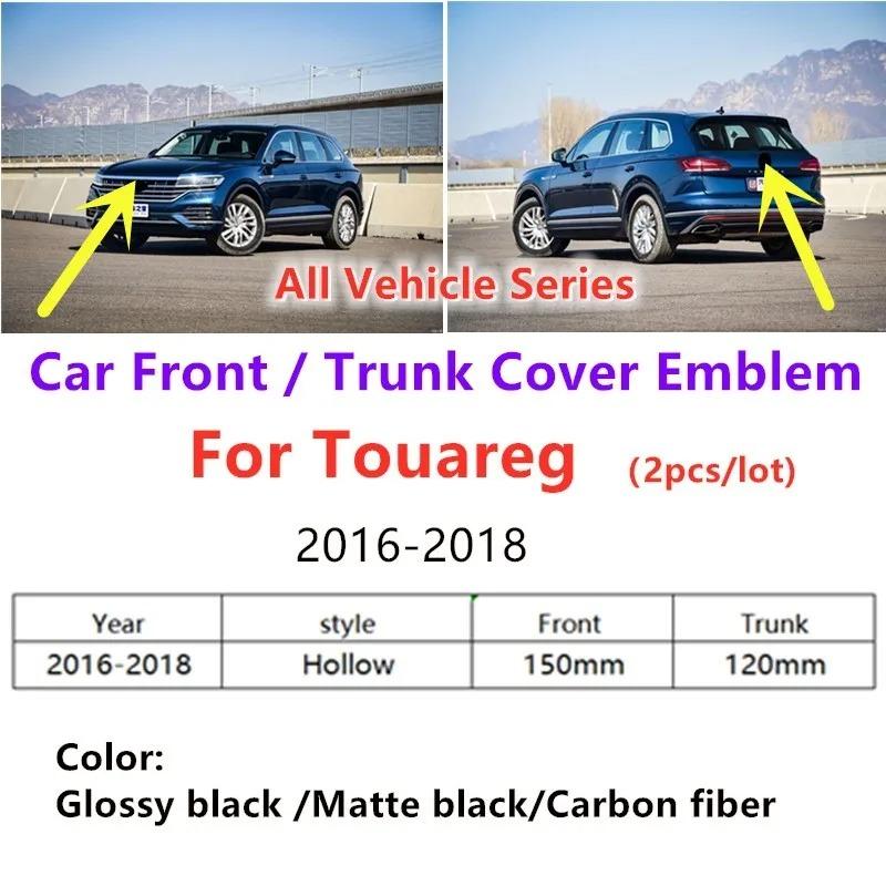BNB1 For Volkswagen VW Hub Caps 2pcs Car Front Grill/Rear Emblem Lid Covers Logo Sticker For Touareg 2016-2018 Car Emblem Cover TO9