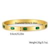 Modern Vintage Titanium Steel Bracelet For Women With Green Zircon For Casual Wear