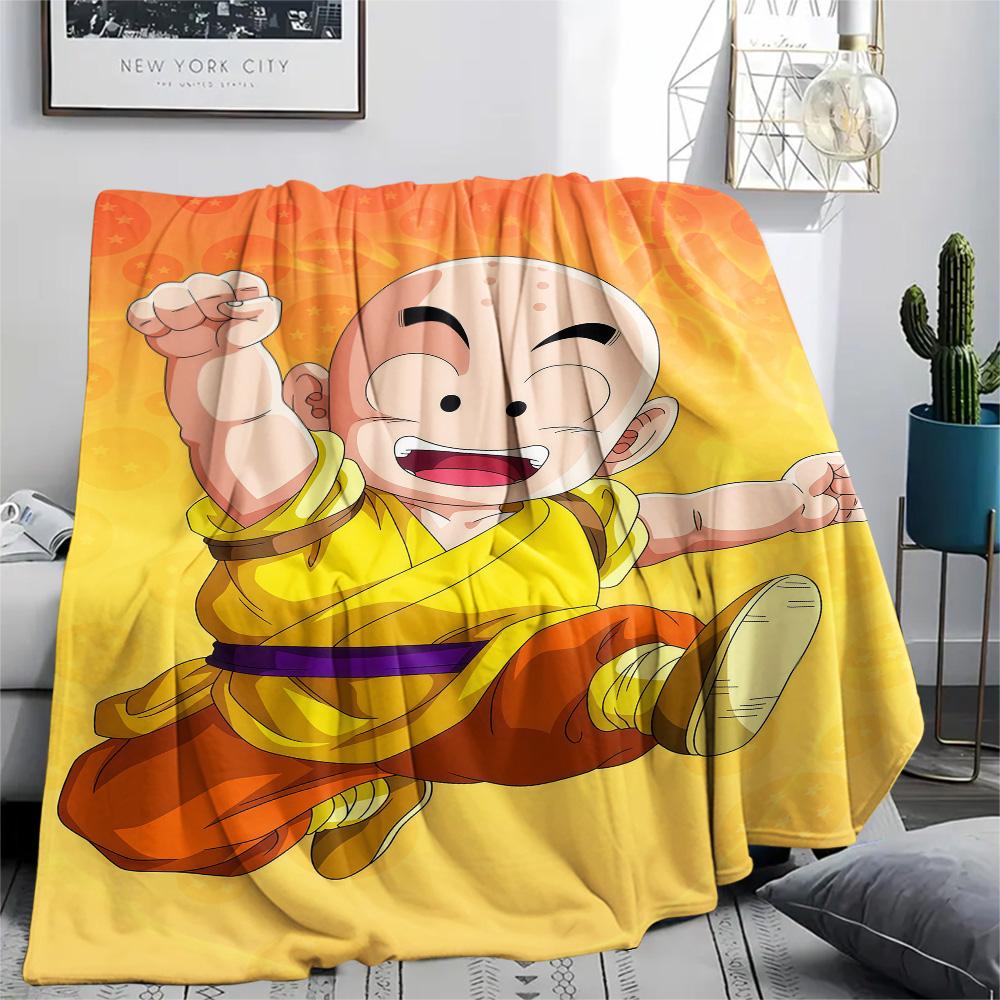 1PC Krillin Patterned Flannel Blanket Suitable For All Seasons For Home Decor Warmth And Comfort Gifts Holiday Present