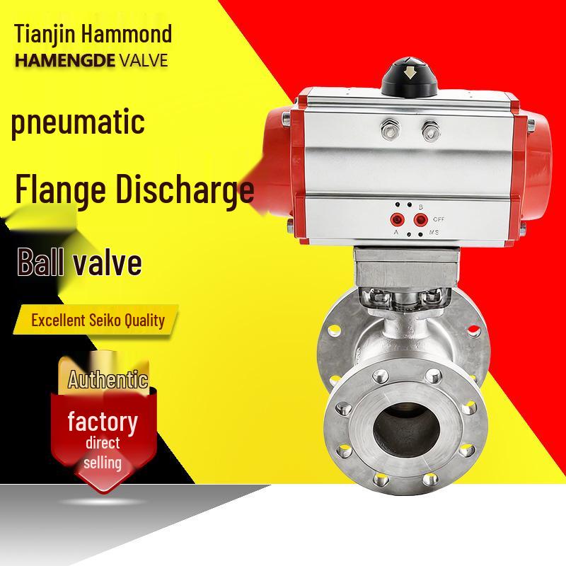 Hammond 304 Flange Bottom Discharge Pneumatic Ball Valve FQ641F-16P: Sanitary, Quick Connect, 316 Normal Temp