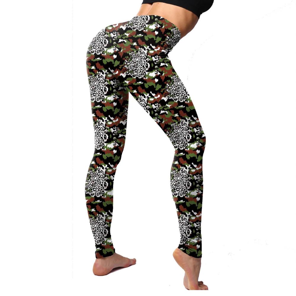 Fashion Camouflage Leopard Printed Leggings High Waist Elasticity Pants Soft Trousers For Women Workout Tights Fitness Yoga Pants