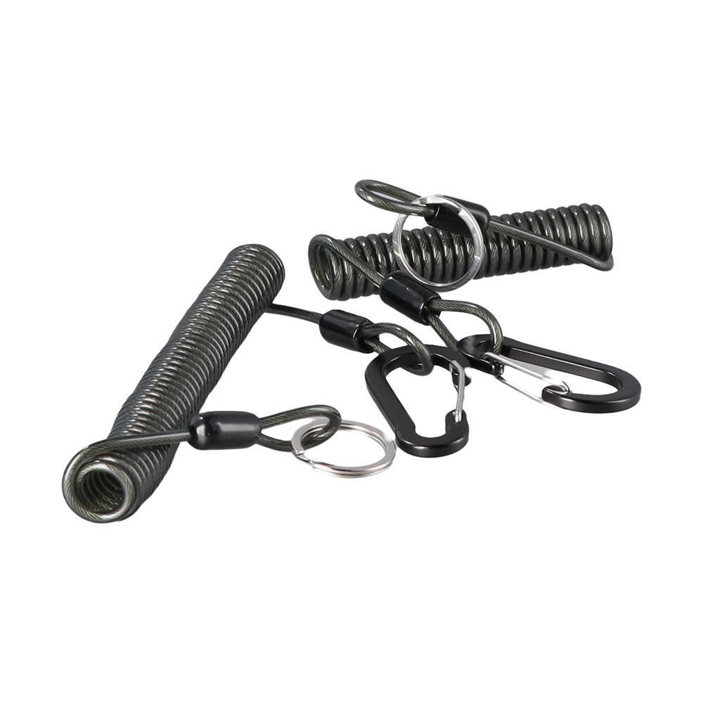 Safety Rope Key Cord Fishing Coiled Lanyard Wire Spring Rope Fishing Missed Rope Fishing Lanyard