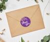 Darling Souvenir Round Blossom Thank You Black Stickers 1.6 inches Envelope Seals-45