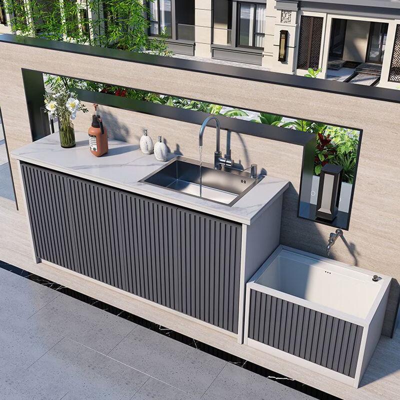 Зовнішня алюмінієва раковина та мийка для швабр в комплекті