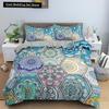 Geometric Mandala King Queen Duvet Cover Boho Ethnic Style Bedding Set for Teens Adults Mediterranean Soft Polyester Quilt Cover