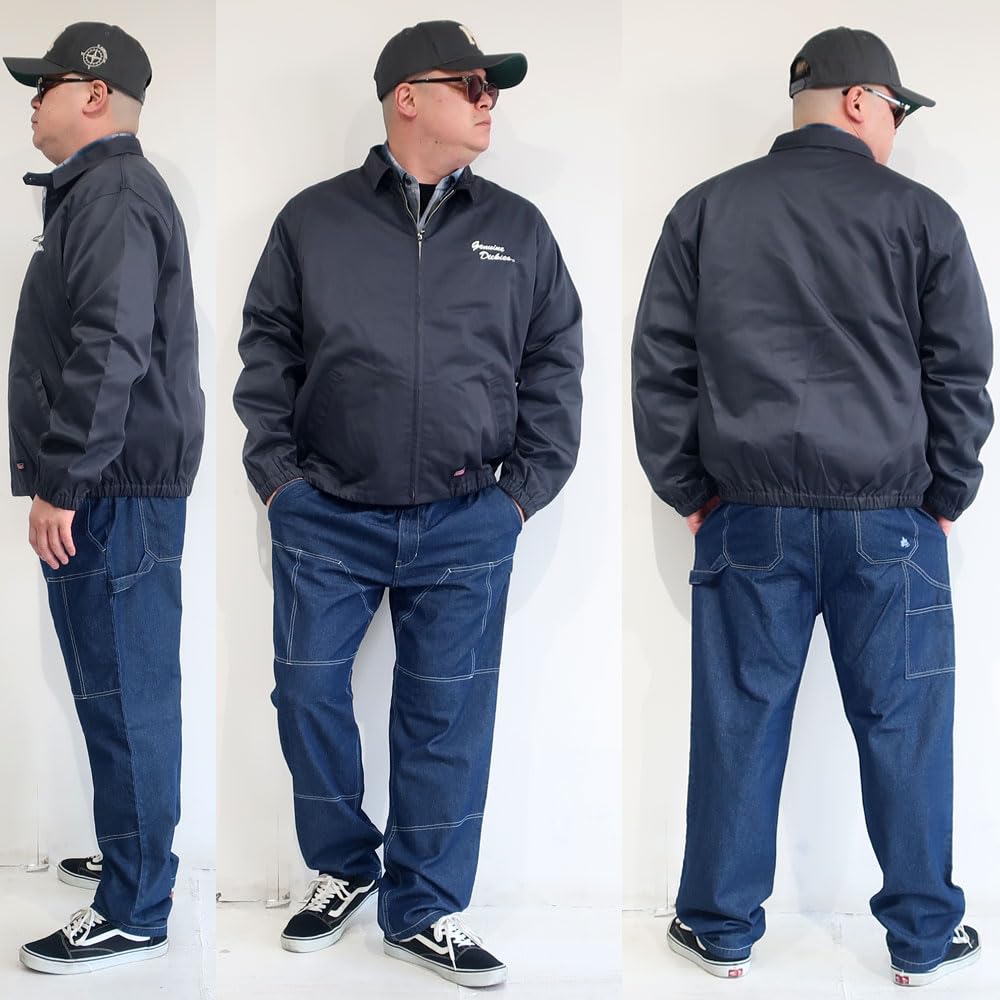 Men's Dickies Full-Zip Drizzler Blouson In TC Twill, Sizes M, L, XL, Beige, Charcoal, and Black (Product Code: 10001813) (JP, Alphabet, L, BEIGE)