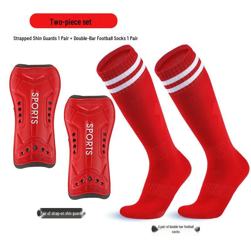 Football Protection Set: Shin Guards, Straps & Long Socks