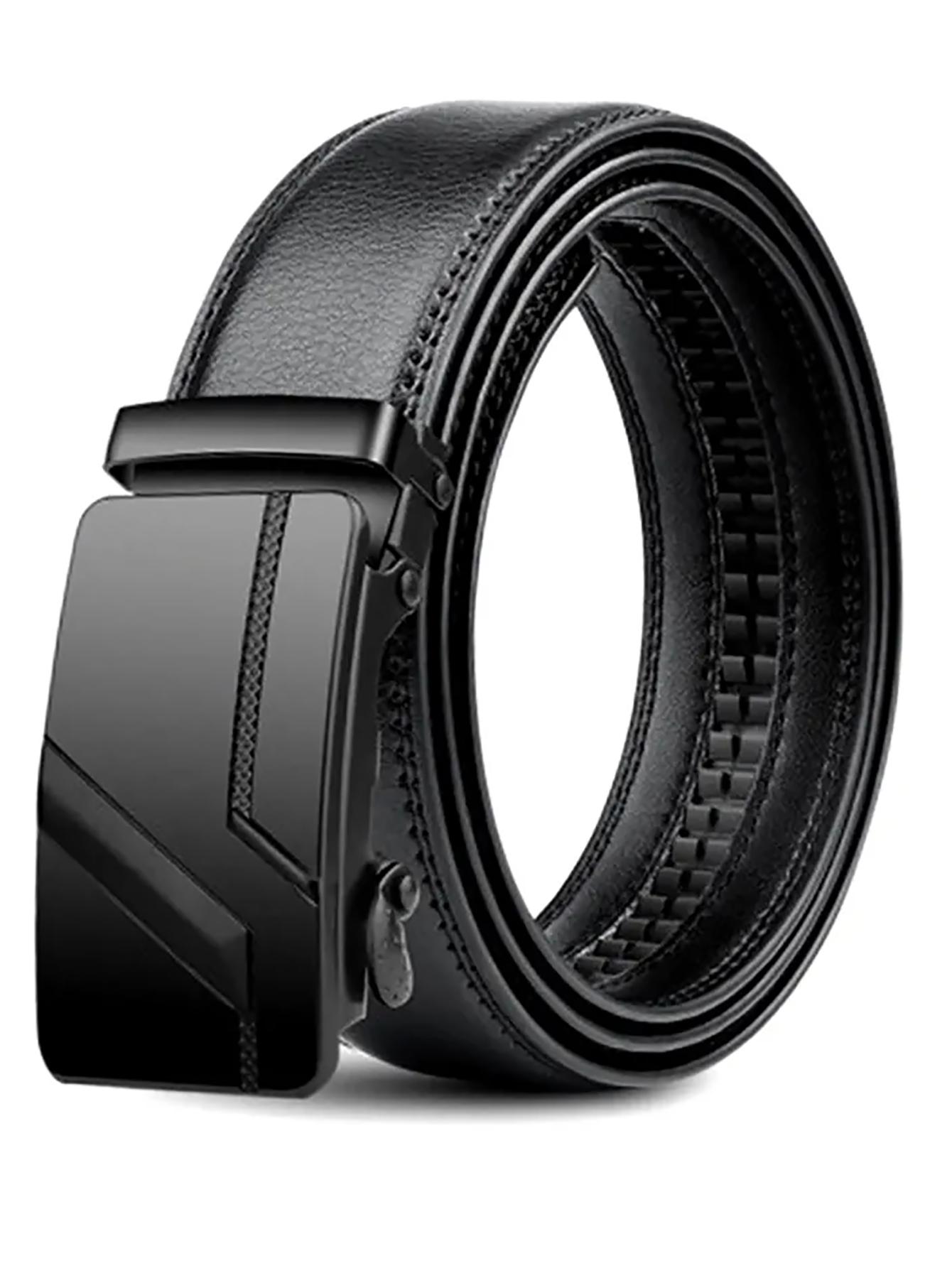 Yto Home 1 Men's Black High-Quality Belt 110Cm 120Cm 130Cm Luxury Belt, Automatic Buckle Jeans Belt Suit Belt 130Cm