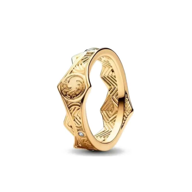 2024 New Gold Plated 925 Silver Ring Zircon Sparkling Double Band Heart Finger Ring Women Original Pandor Ring Fine Jewelry